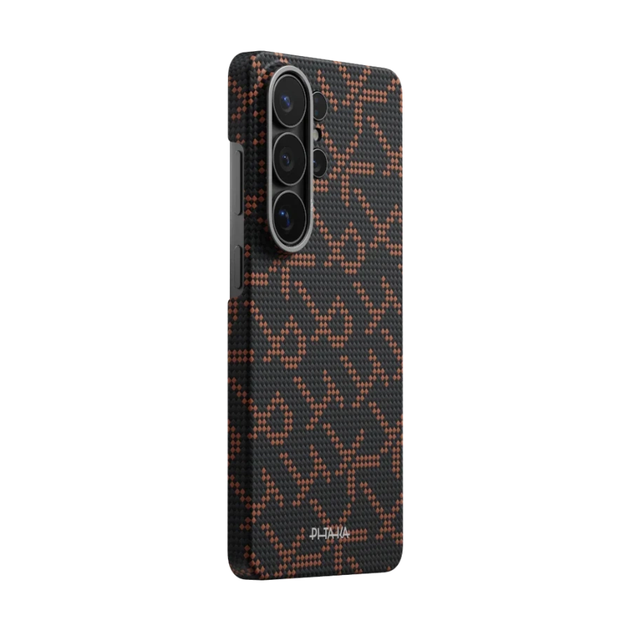 Чехол Pitaka Edge Ultra-Slim Case with Aaron Button for Samsung Galaxy S26 Ultra - Black/Orange (KS2602UPTK)
