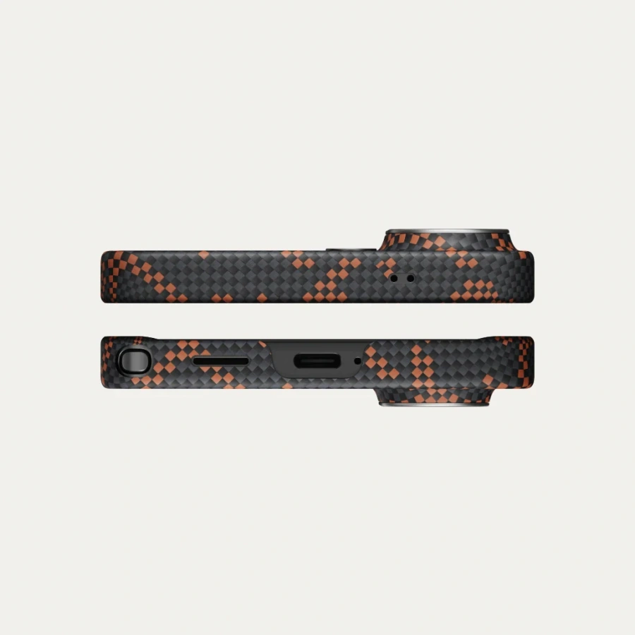 Чехол Pitaka Edge Ultra-Slim Case with Aaron Button for Samsung Galaxy S26 Ultra - Black/Orange (KS2602UPTK)