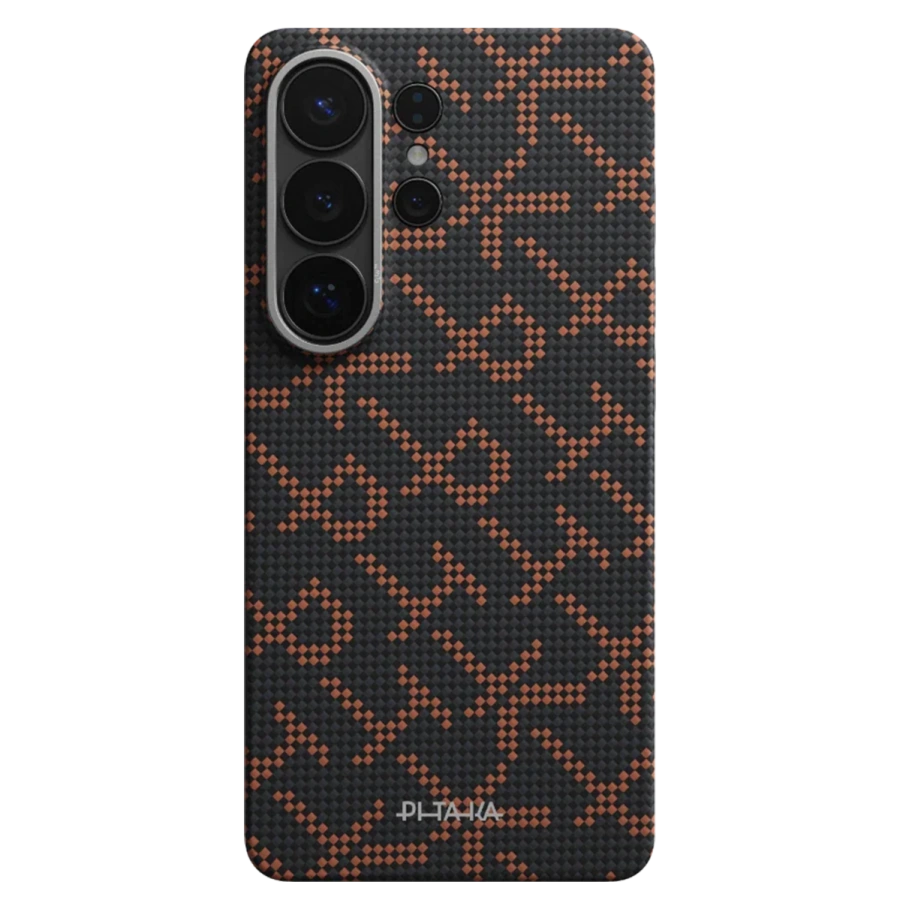 Чехол Pitaka Edge Ultra-Slim Case with Aaron Button for Samsung Galaxy S26 Ultra - Black/Orange (KS2602UPTK)