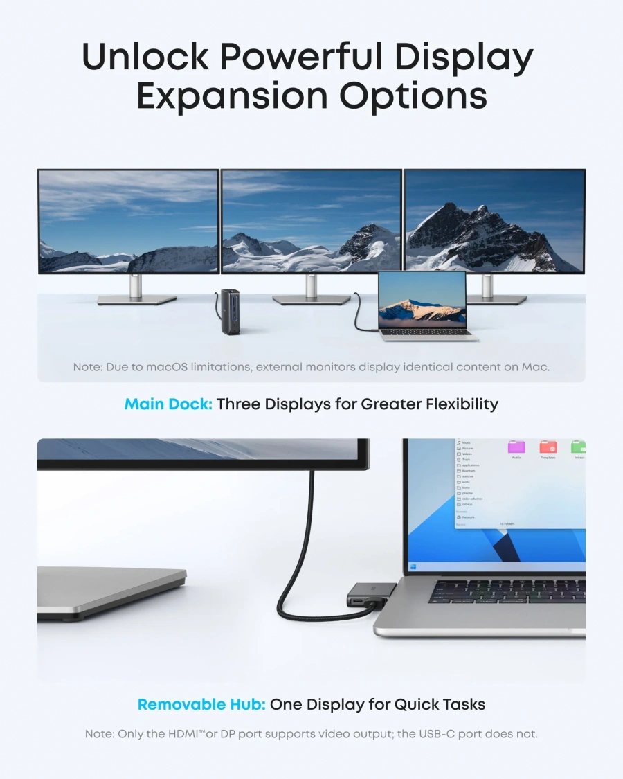 Док-станція Anker Nano Docking Station 13-in-1 Triple Display with Built-In Removable Hub (A83C3311)