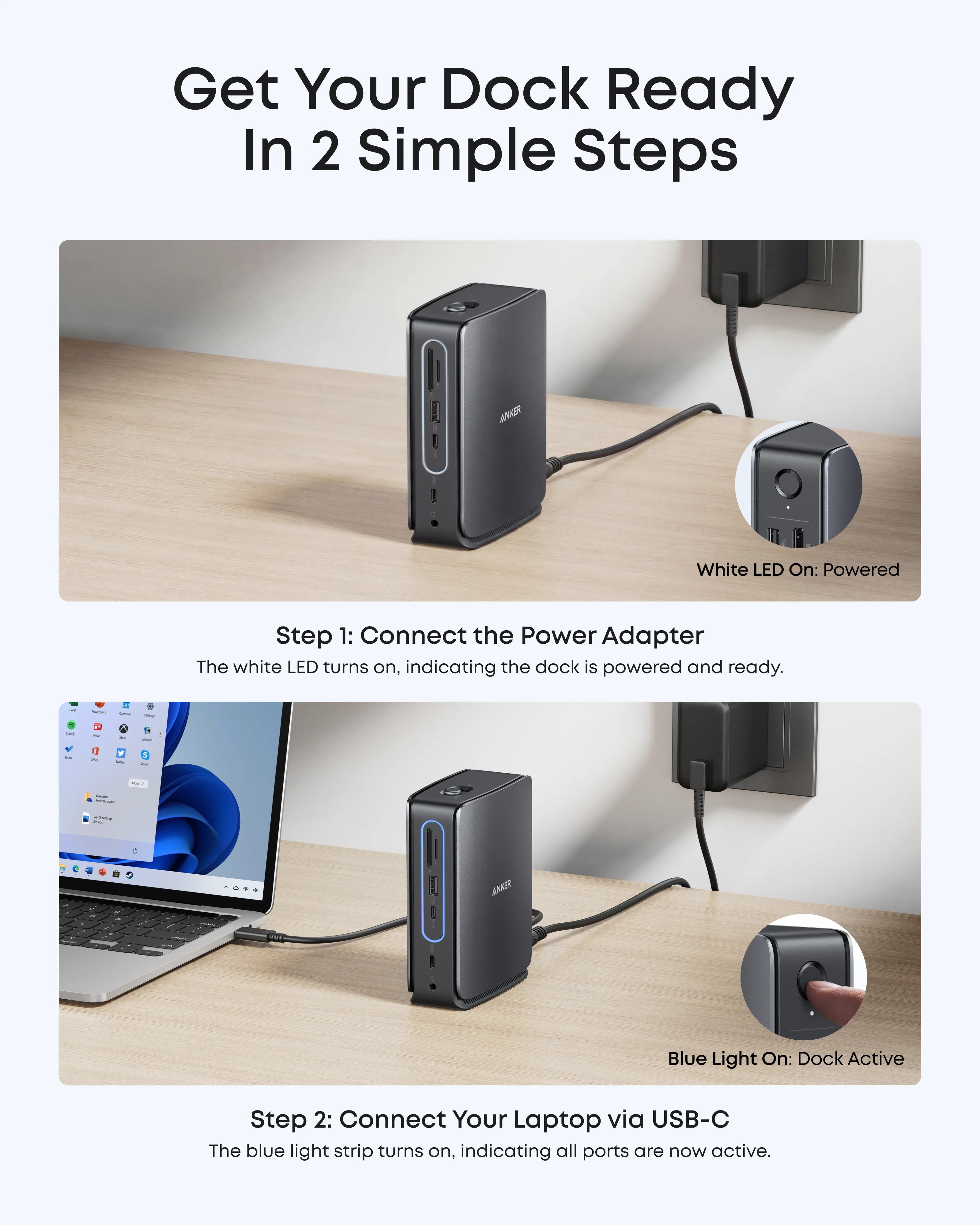 Док-станція Anker Nano Docking Station 13-in-1 Triple Display with Built-In Removable Hub (A83C3311)