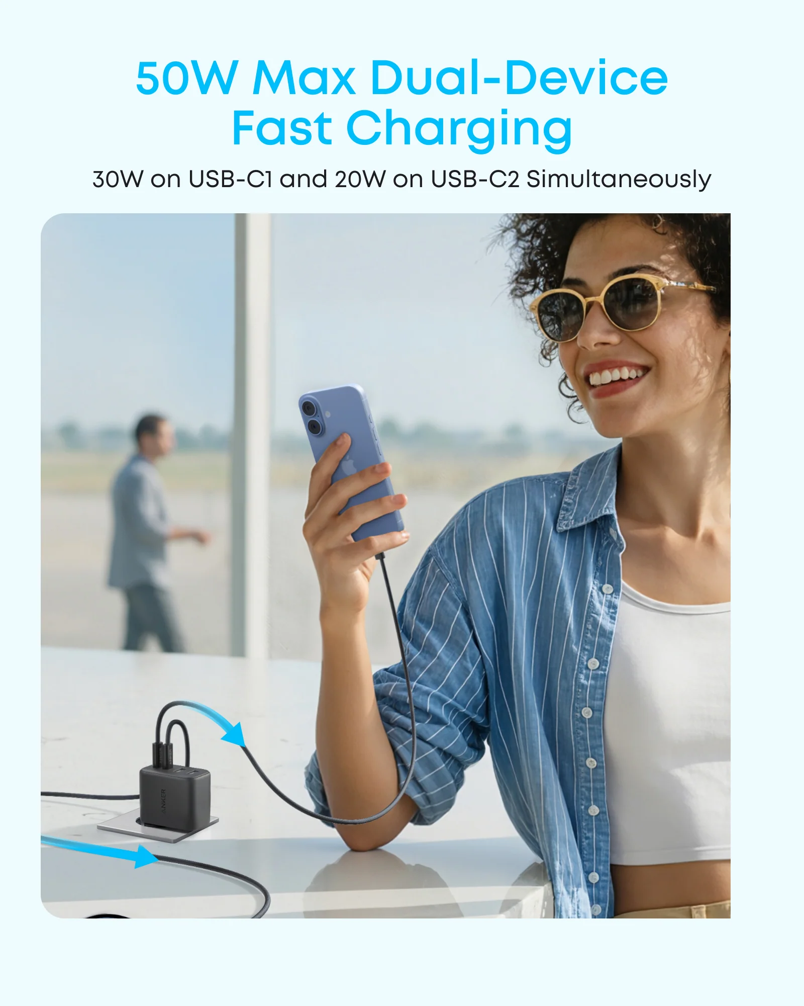 Мережевий зарядний пристрій Anker Zolo Charger 50W 2xUSB-C & 2xUSB-A - Black (A121EG11)