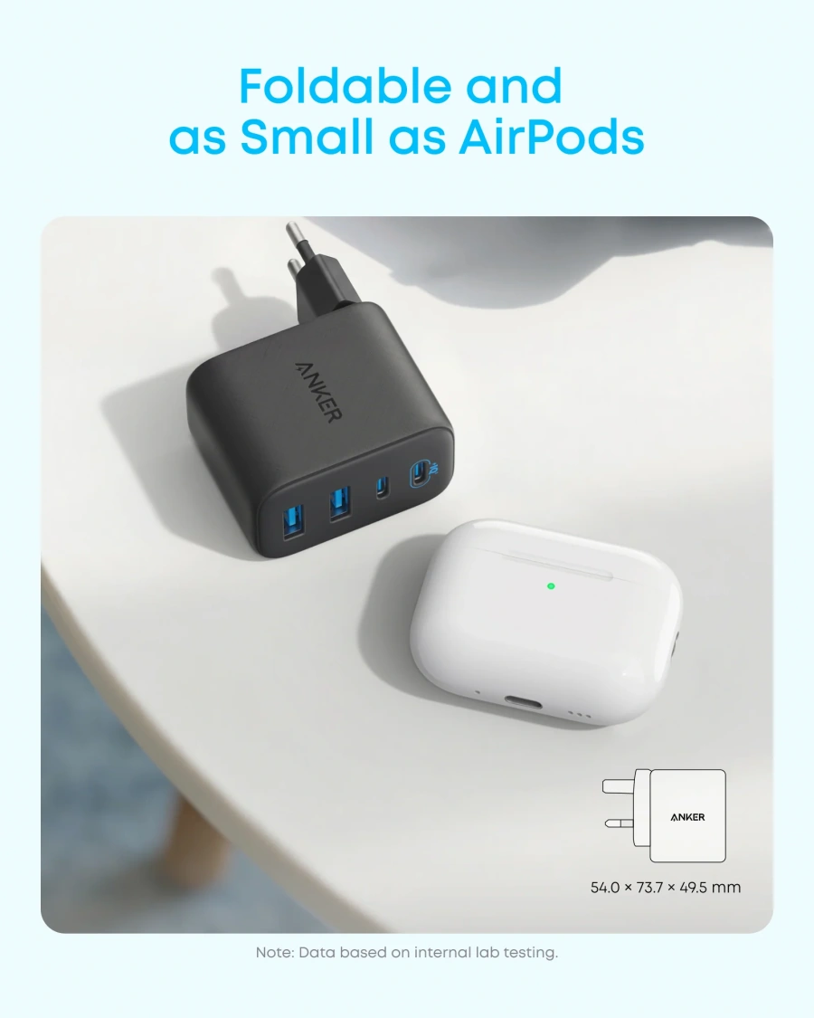 Мережевий зарядний пристрій Anker Zolo Charger 50W 2xUSB-C & 2xUSB-A - Black (A121EG11)