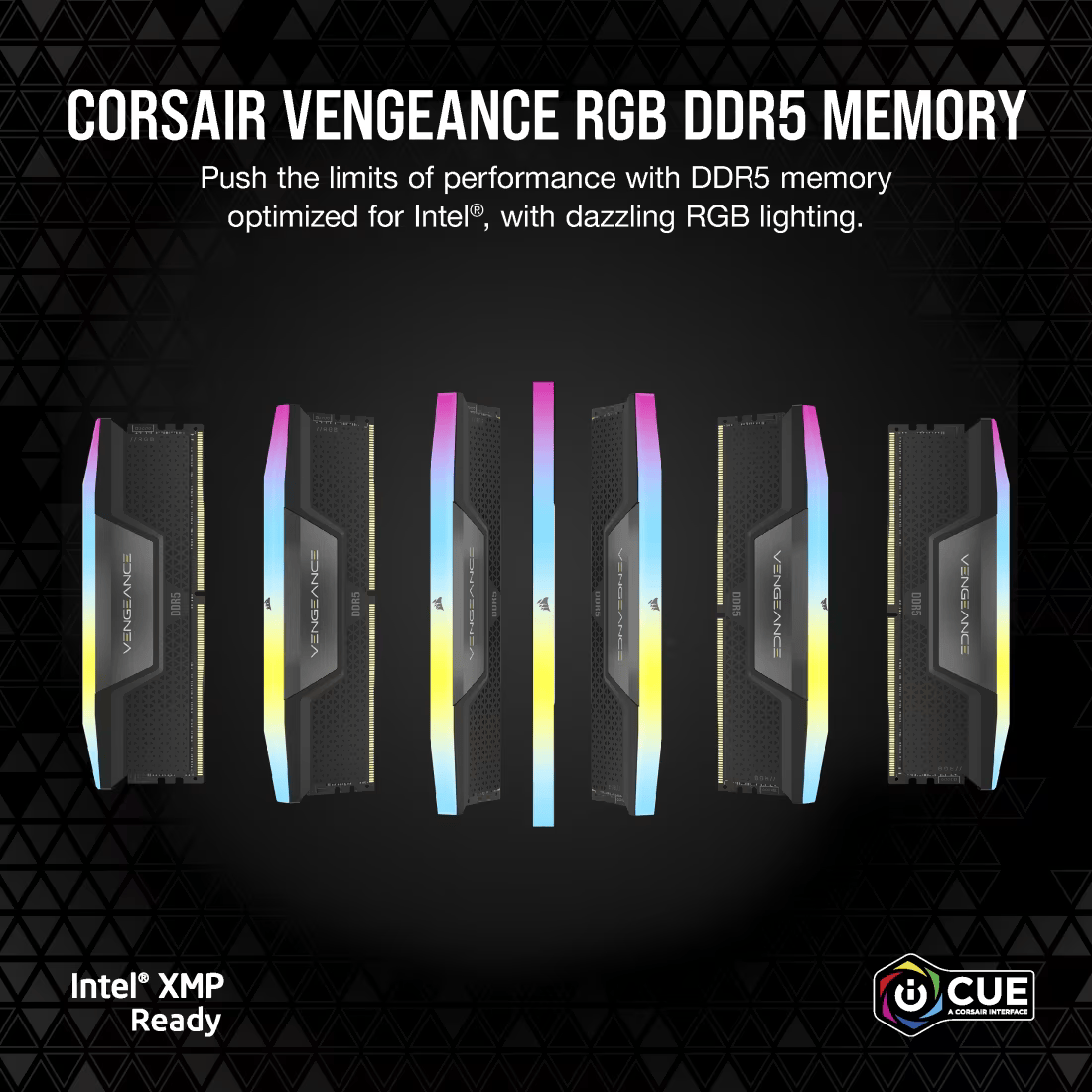 Оперативна пам'ять Corsair Vengeance RGB DDR5 32GB 2×16GB 6000 MHz CL30 (CMH32GX5M2B6000C30)