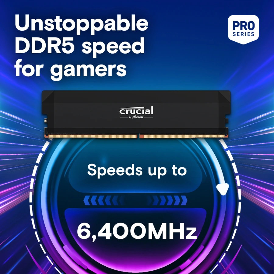 Оперативная память Crucial Pro DDR5 32GB 2×16GB 6000 MHz CL36 (CP2K16G60C36U5B)