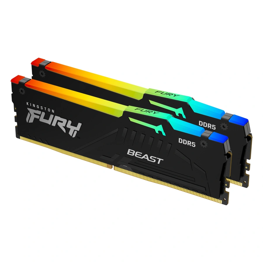 Оперативна пам'ять Kingston FURY Beast RGB DDR5 32GB 2×16GB 6000 MHz CL30 (KF560C30BBAK2-32)