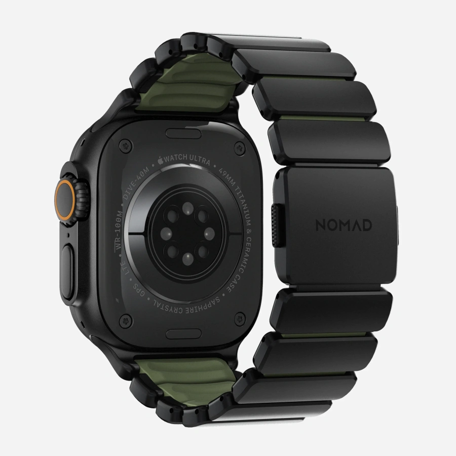 Ремінець Nomad Stratos Band Black Hardware для Apple Watch 46mm/49mm - Forest (NM009575858)