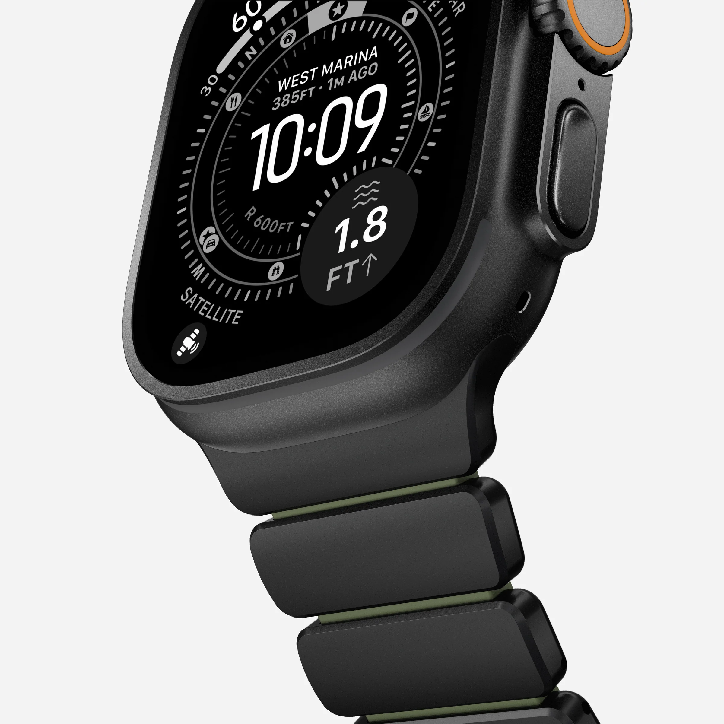 Ремінець Nomad Stratos Band Black Hardware для Apple Watch 46mm/49mm - Forest (NM009575858)