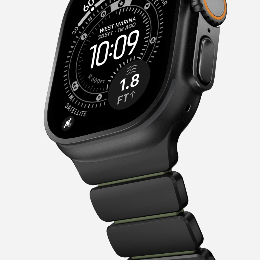 Ремінець Nomad Stratos Band Black Hardware для Apple Watch 46mm/49mm - Forest (NM009575858)