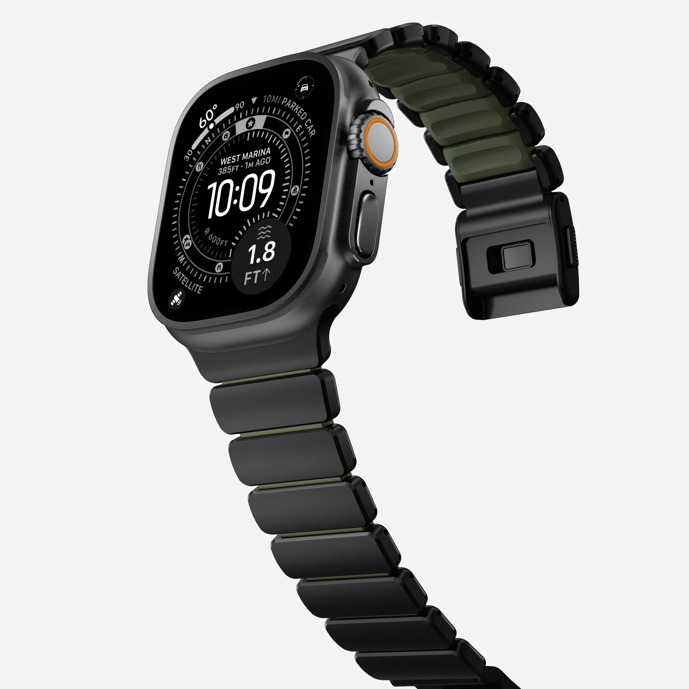 Ремінець Nomad Stratos Band Black Hardware для Apple Watch 46mm/49mm - Forest (NM009575858)