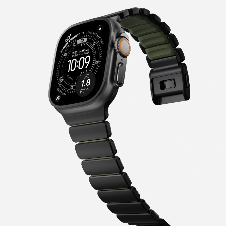 Ремінець Nomad Stratos Band Black Hardware для Apple Watch 46mm/49mm - Forest (NM009575858)