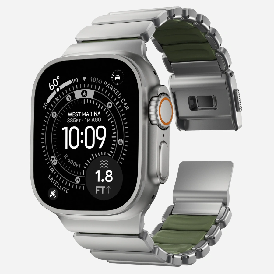 Ремінець Nomad Stratos Band Natural Hardware для Apple Watch 46mm/49mm - Forest (NM009568858)