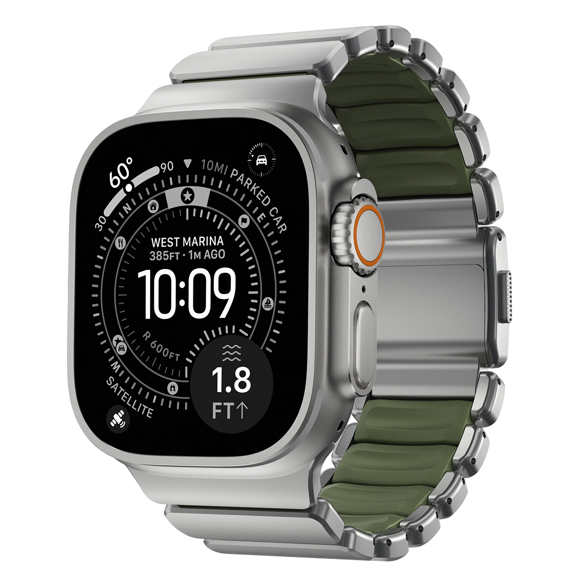 Ремінець Nomad Stratos Band Natural Hardware для Apple Watch 46mm/49mm - Forest (NM009568858)