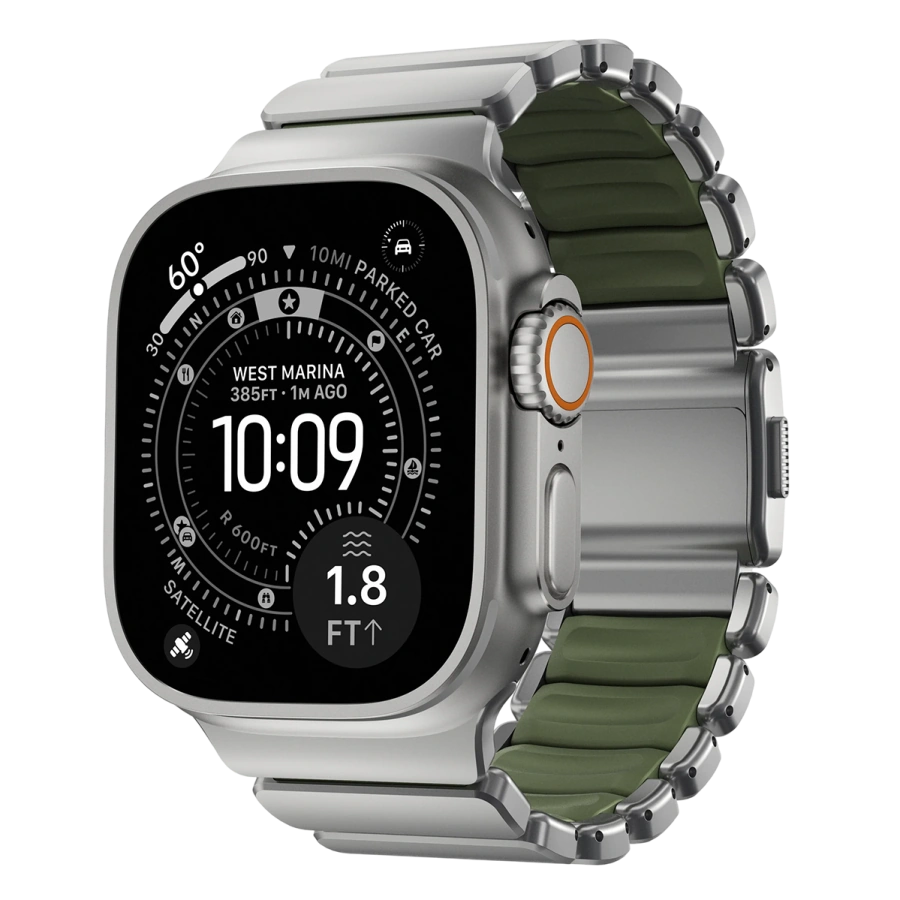 Ремінець Nomad Stratos Band Natural Hardware для Apple Watch 46mm/49mm - Forest (NM009568858)
