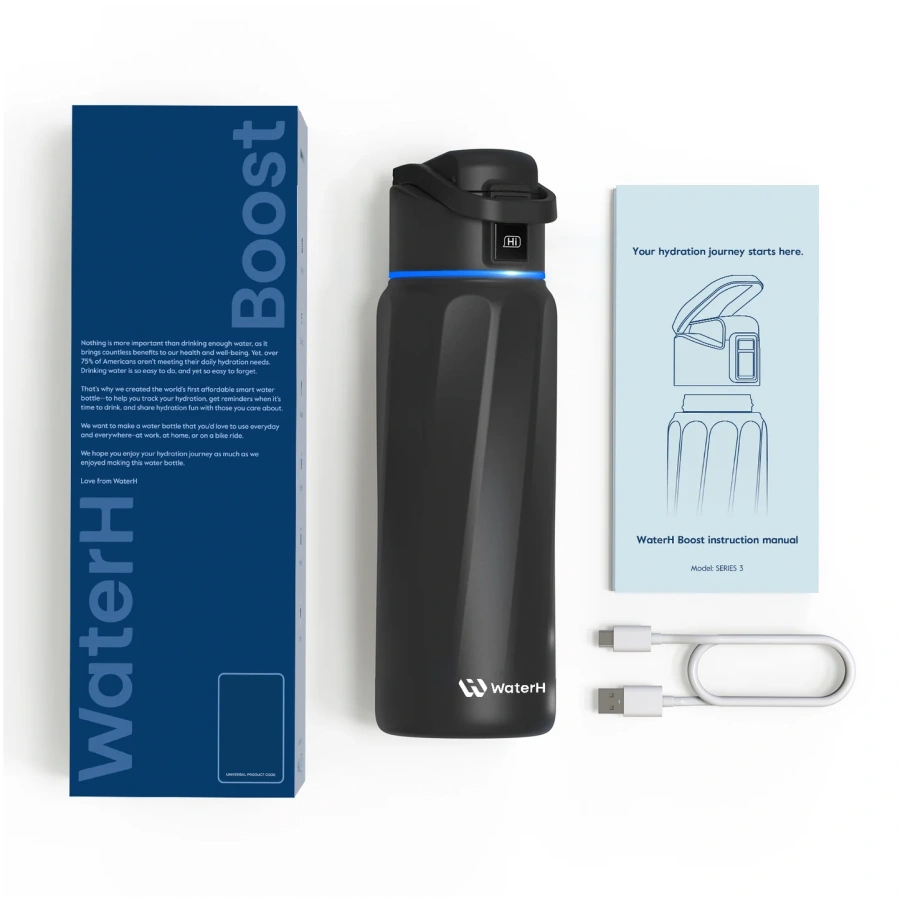 Умная бутылка для воды WaterH BOOST 32oz/946ml - Black (B003BK)