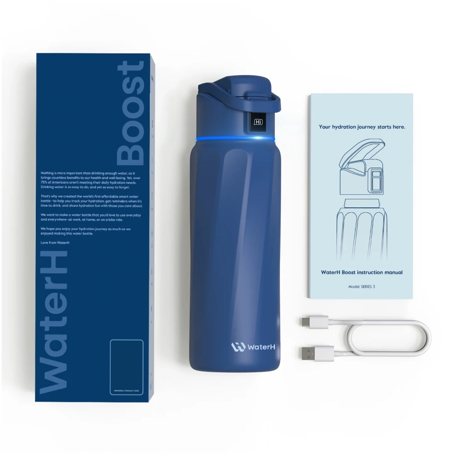 Умная бутылка для воды WaterH BOOST 32oz/946ml - Blue (B003MB)