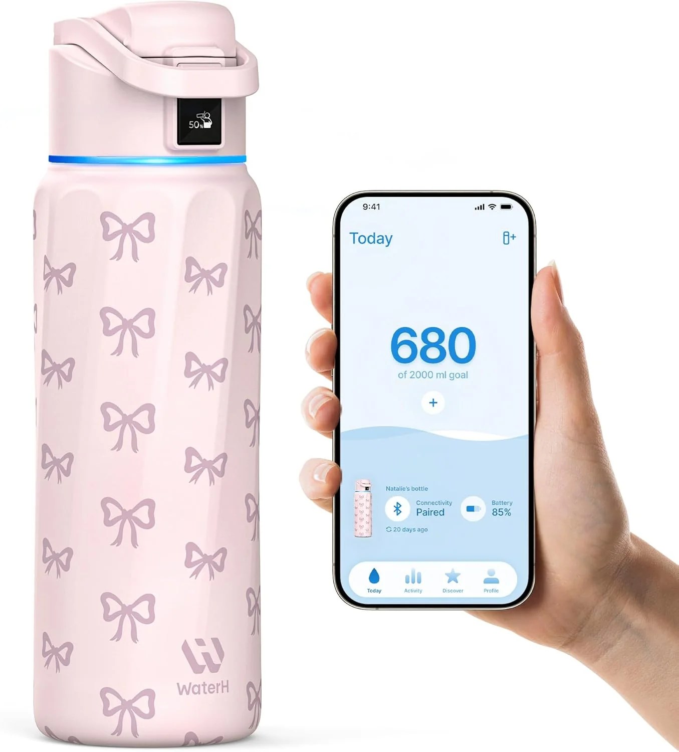 Умная бутылка для воды WaterH BOOST 32oz/946ml - Blush Bow