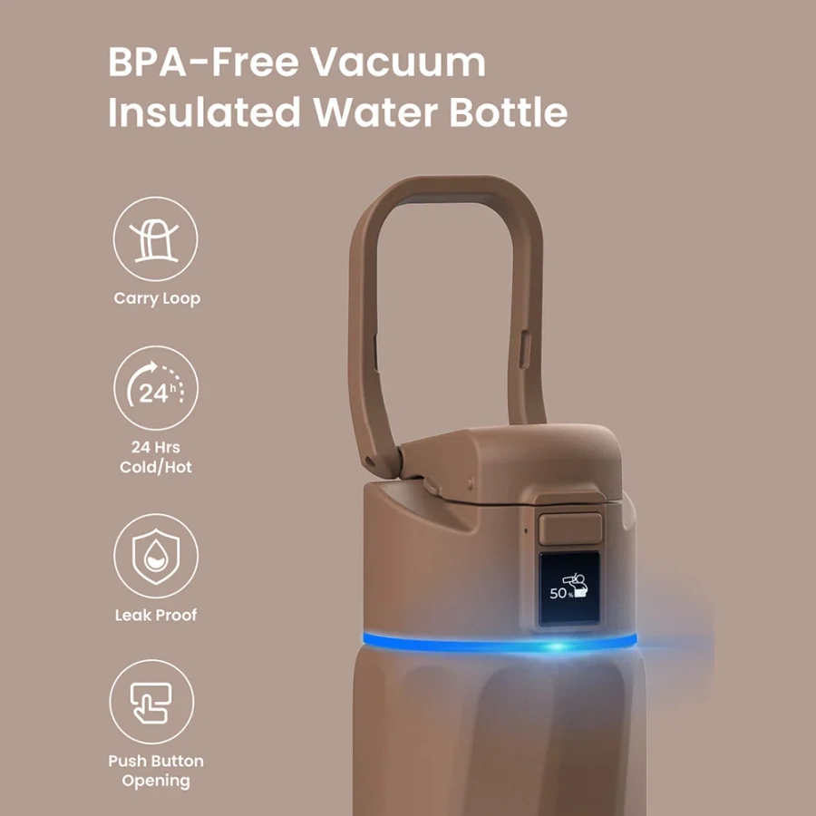 Умная бутылка для воды WaterH BOOST 32oz/946ml - Brown