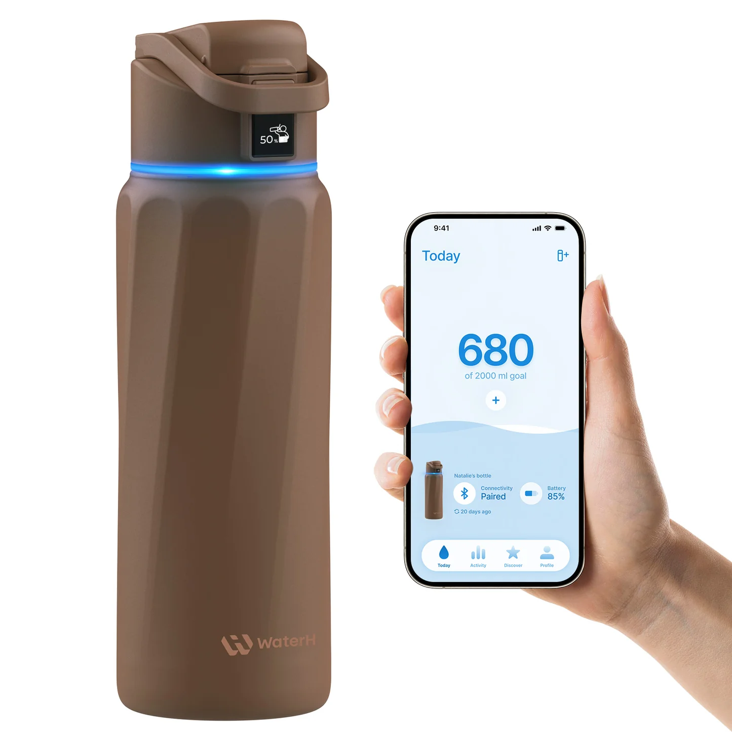 Умная бутылка для воды WaterH BOOST 32oz/946ml - Brown