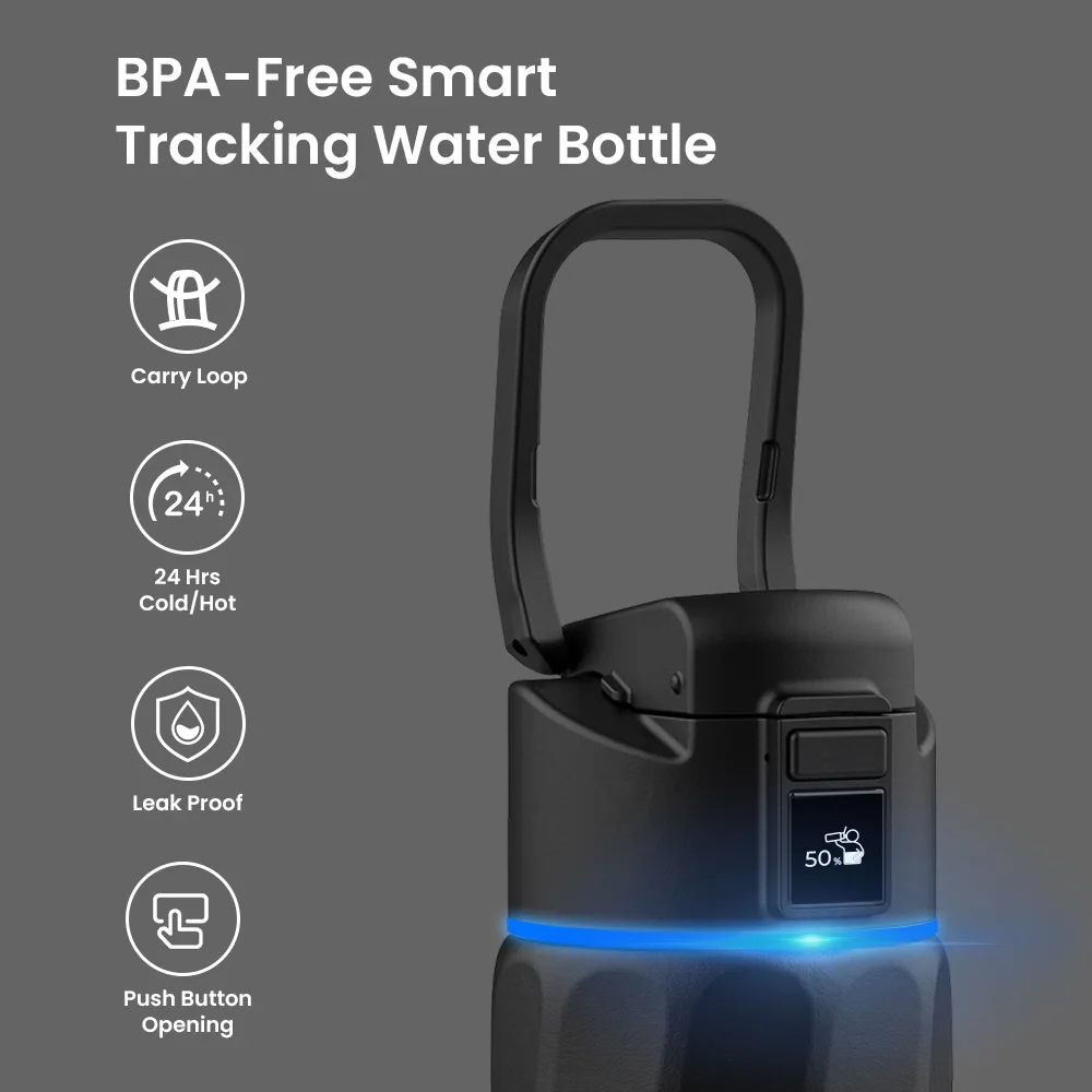 Умная бутылка для воды WaterH BOOST 24oz/710ml - Black (B003-24OZ-BK)
