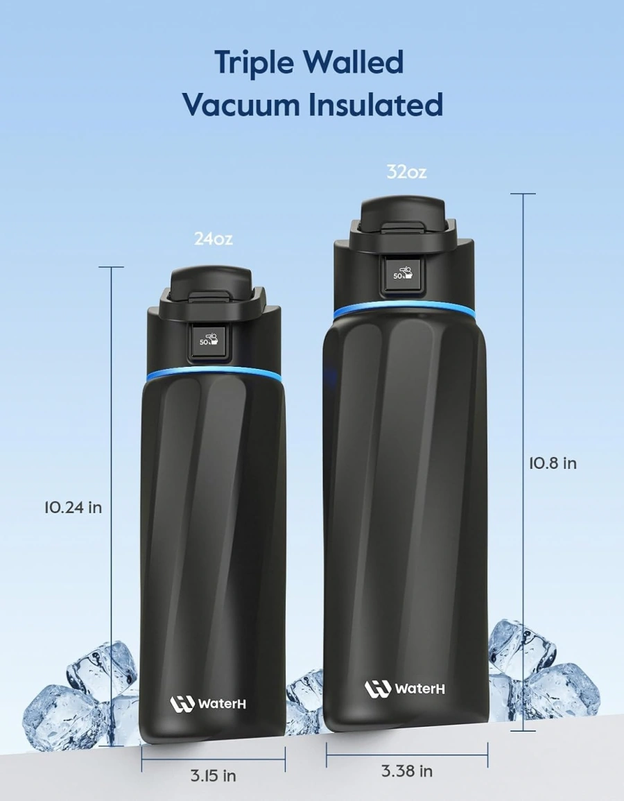 Умная бутылка для воды WaterH BOOST 24oz/710ml - Black (B003-24OZ-BK)
