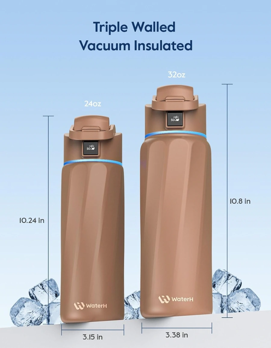 Умная бутылка для воды WaterH BOOST 24oz/710ml - Brown (B003-24OZ-MS)