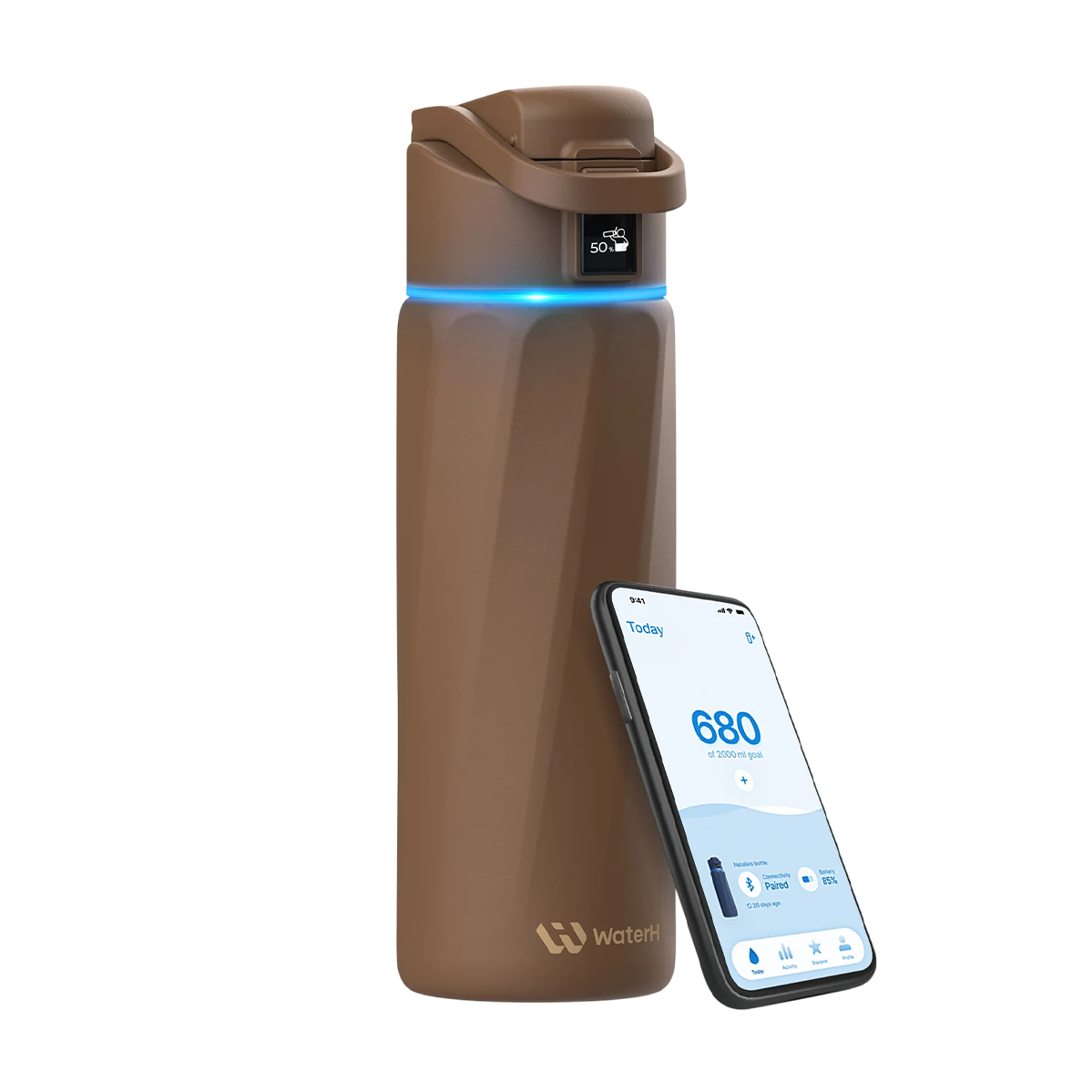 Умная бутылка для воды WaterH BOOST 24oz/710ml - Brown (B003-24OZ-MS)