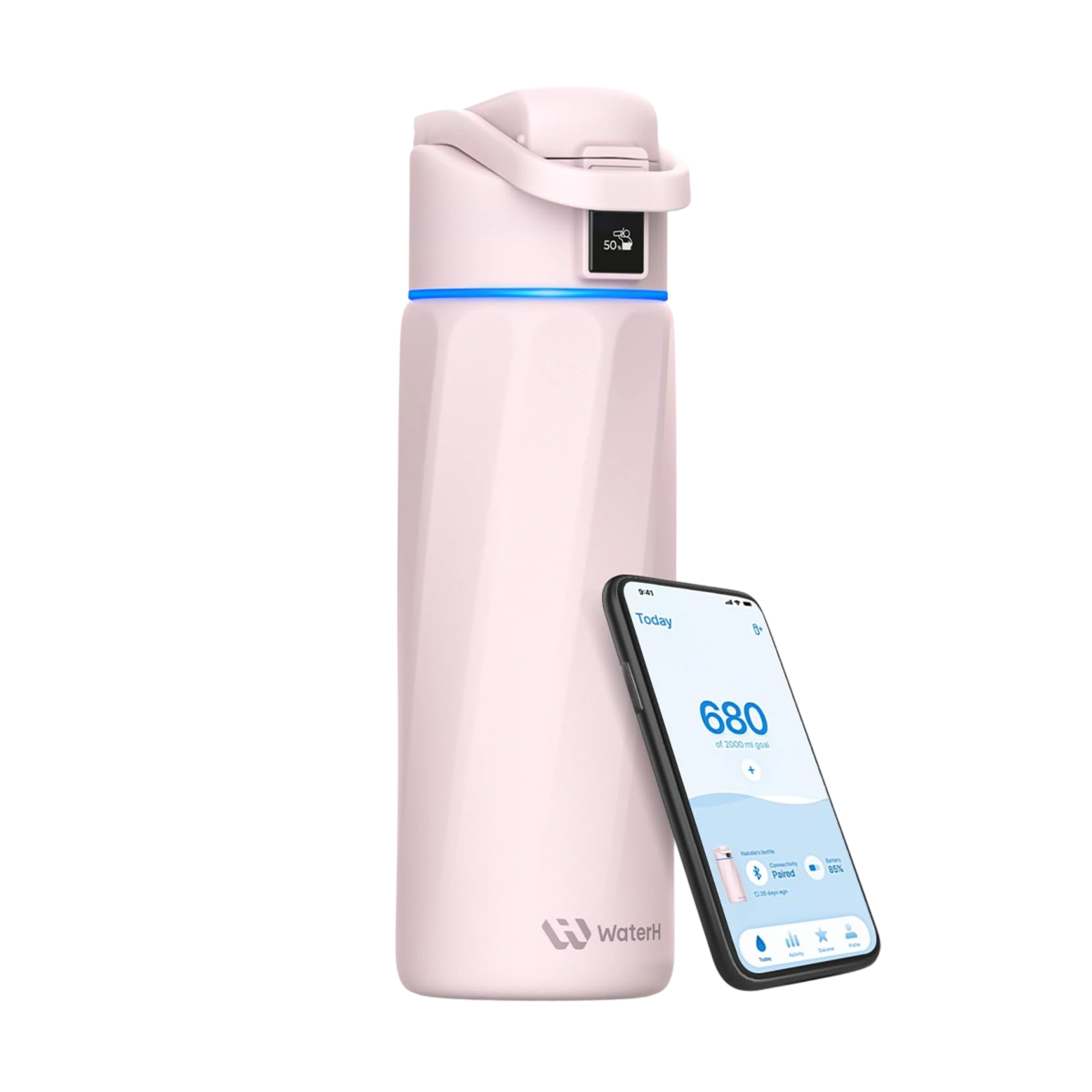 Умная бутылка для воды WaterH Boost с напоминанием и трекером 24oz/710ml - Cherry Blossoms