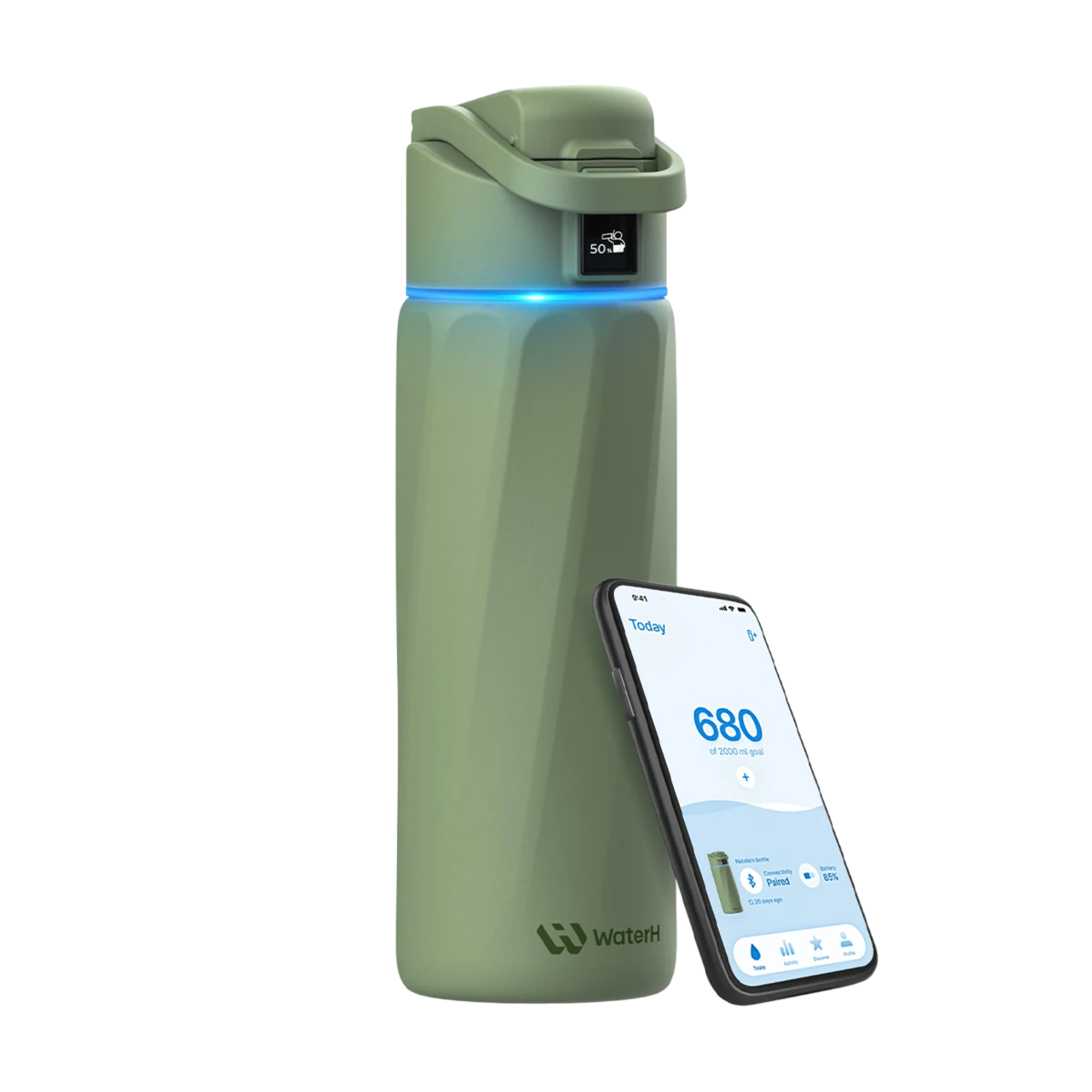Умная бутылка для воды WaterH Boost с напоминанием и трекером 24oz/710ml - Green