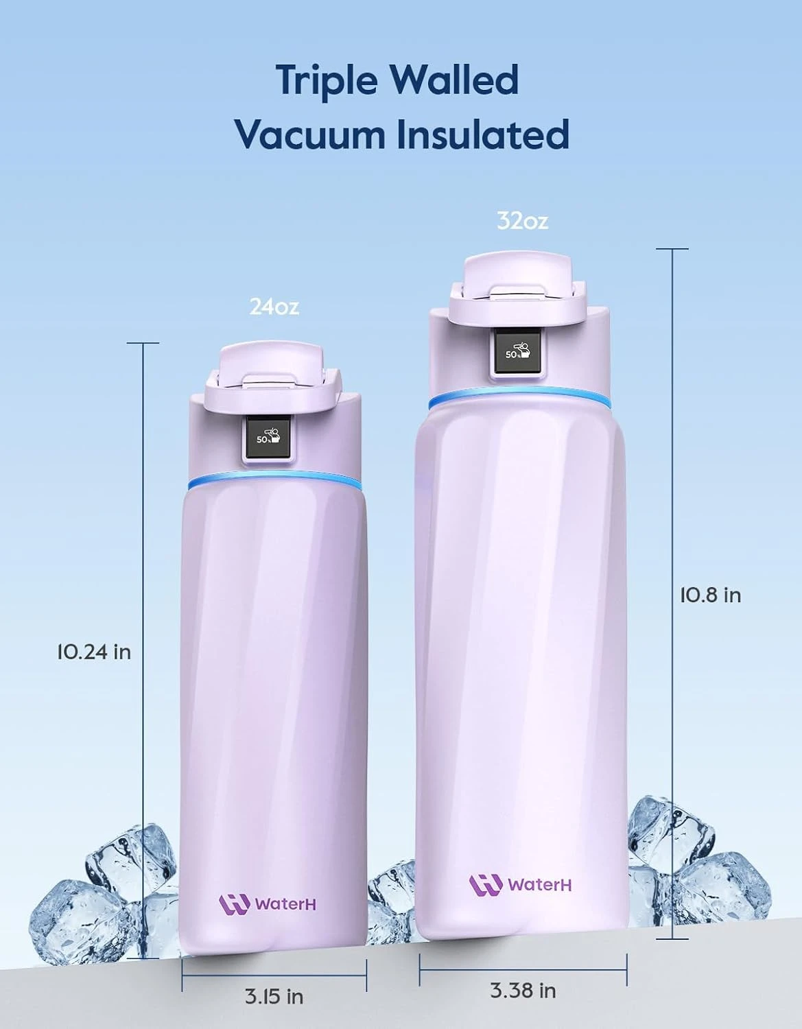 Умная бутылка для воды WaterH BOOST 24oz/710ml - Purple (B003-24OZ-PL)