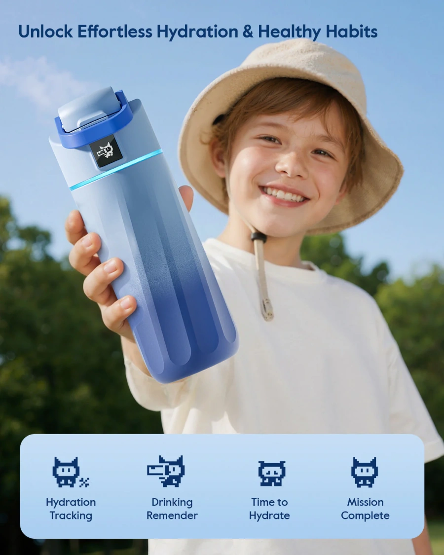 Умная бутылка для воды WaterH Kids 16oz/473ml - Blue (B003-MA-16oz-GBL-NA-WH)