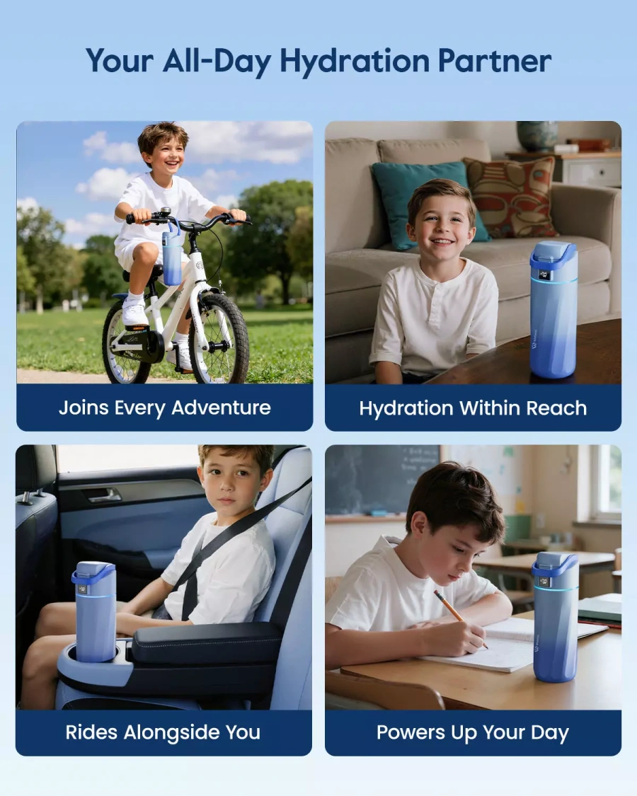 Умная бутылка для воды WaterH Kids 16oz/473ml - Blue (B003-MA-16oz-GBL-NA-WH)