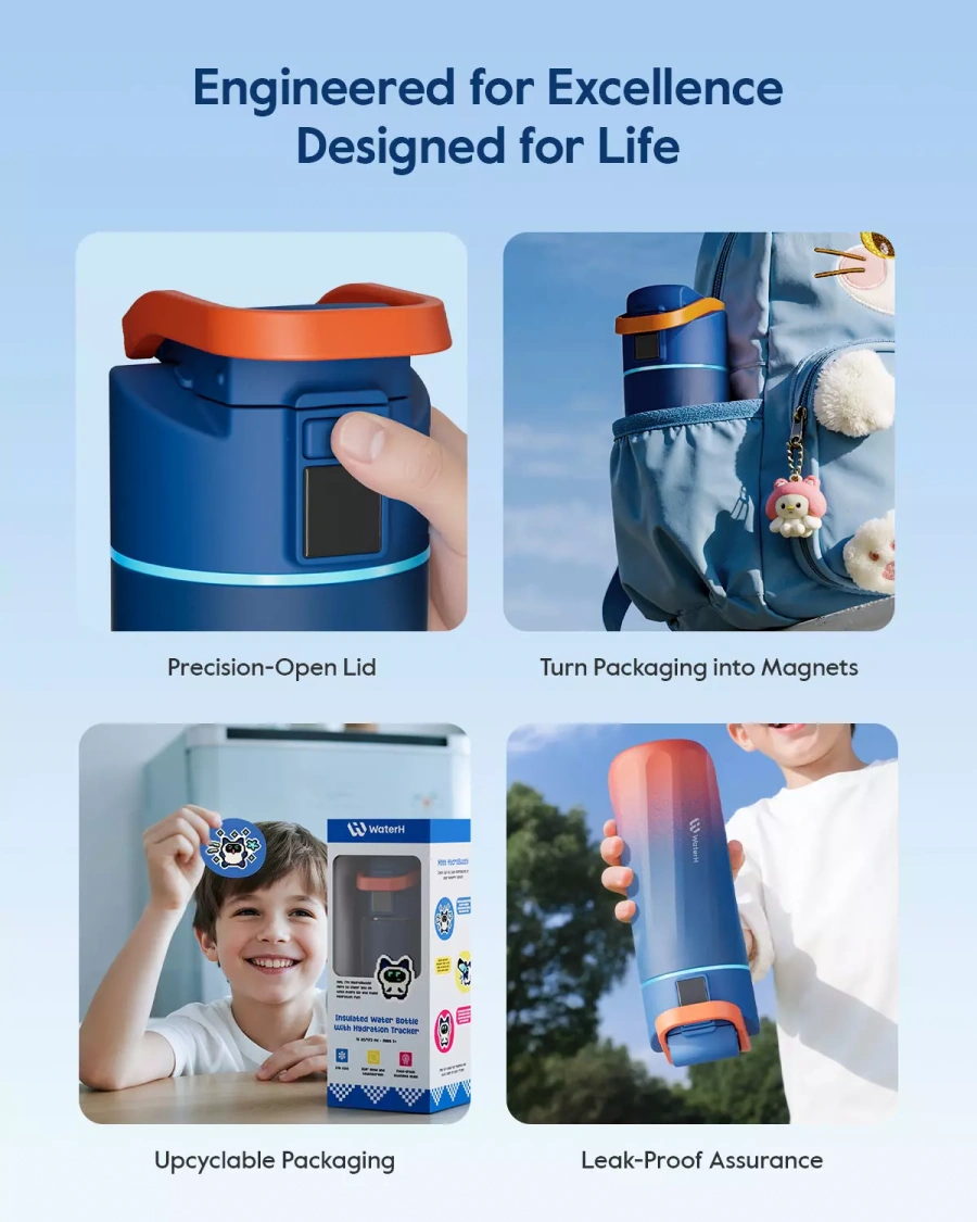 Умная бутылка для воды WaterH Kids 16oz/473ml - Orange (B003-MA-16oz-GOB-NA-WH)