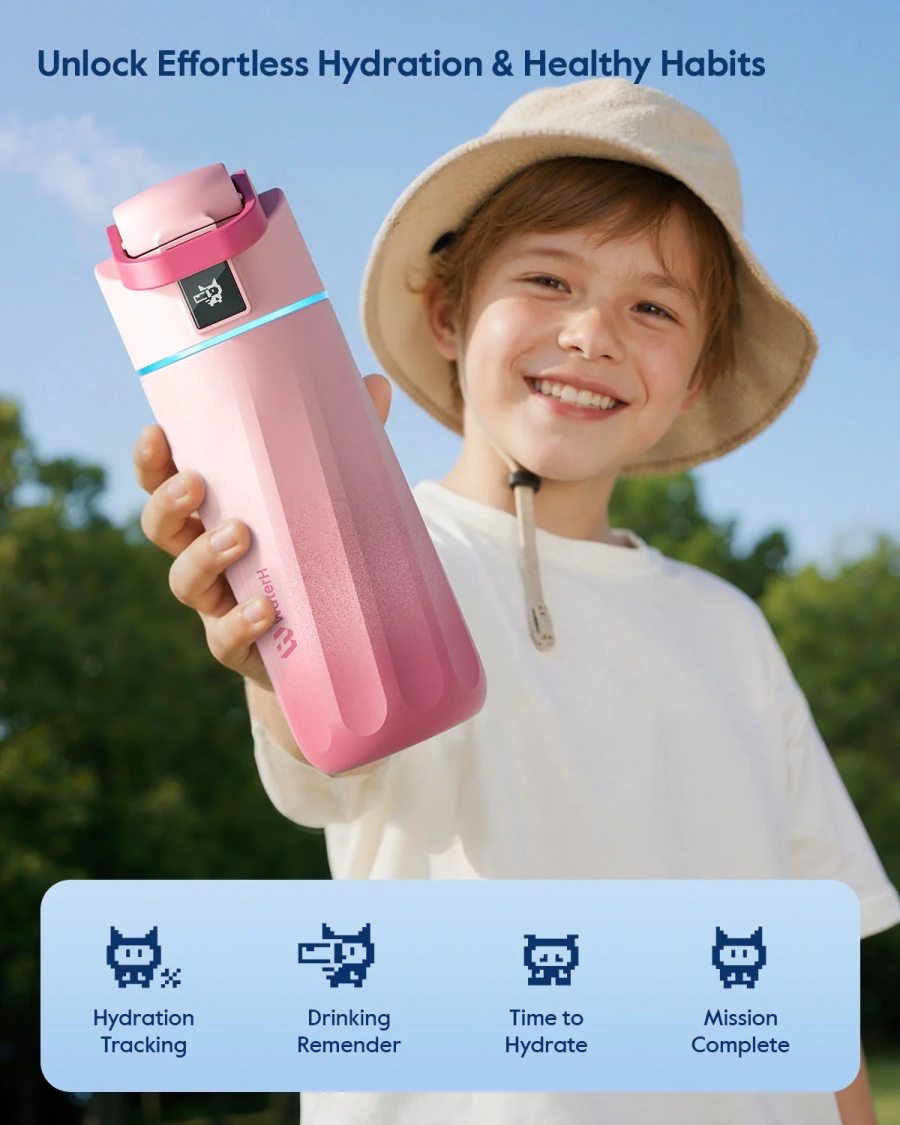 Умная бутылка для воды WaterH Kids 16oz/473ml - Pink (B003-MA-16oz-GRP-NA-WH)