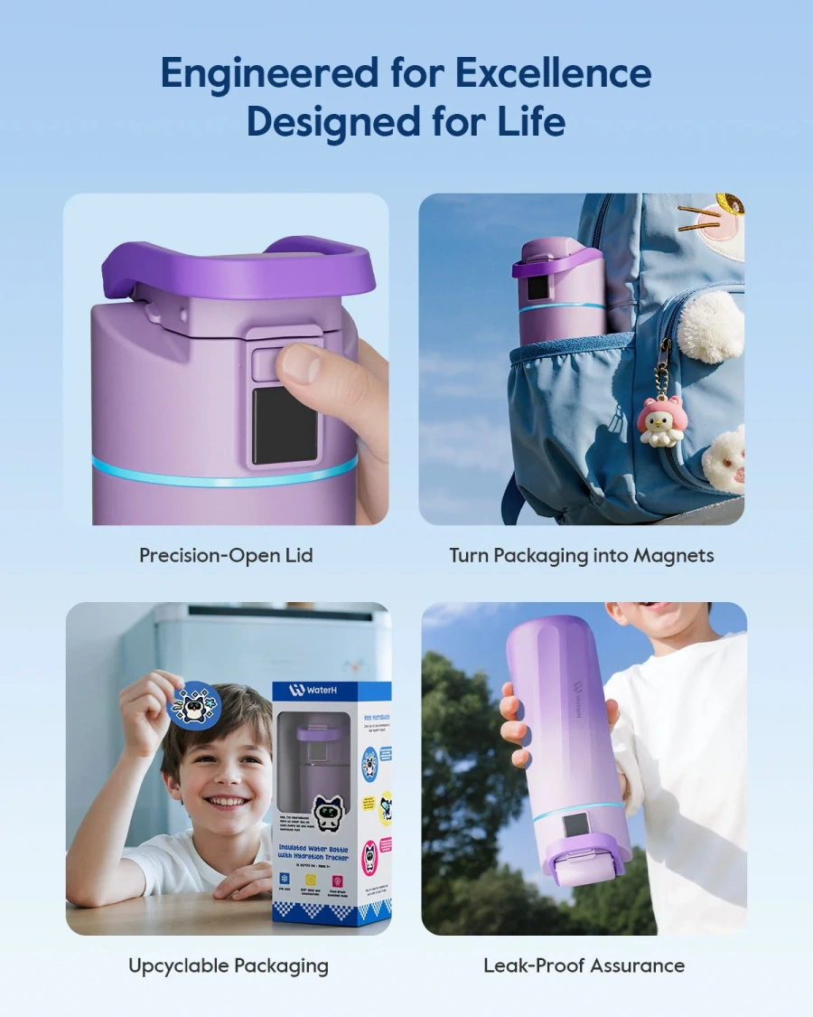 Умная бутылка для воды WaterH Kids 16oz/473ml - Purple (B003-MA-16oz-GPL-NA-WH)