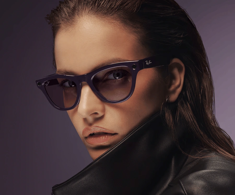 Смарт-окуляри Ray-Ban | Meta Skyler [Gen 2] Standard Shiny Mystic Violet Frame / Clear to Amethyst Transitions Lenses (RW4014 6701CH 52-20)