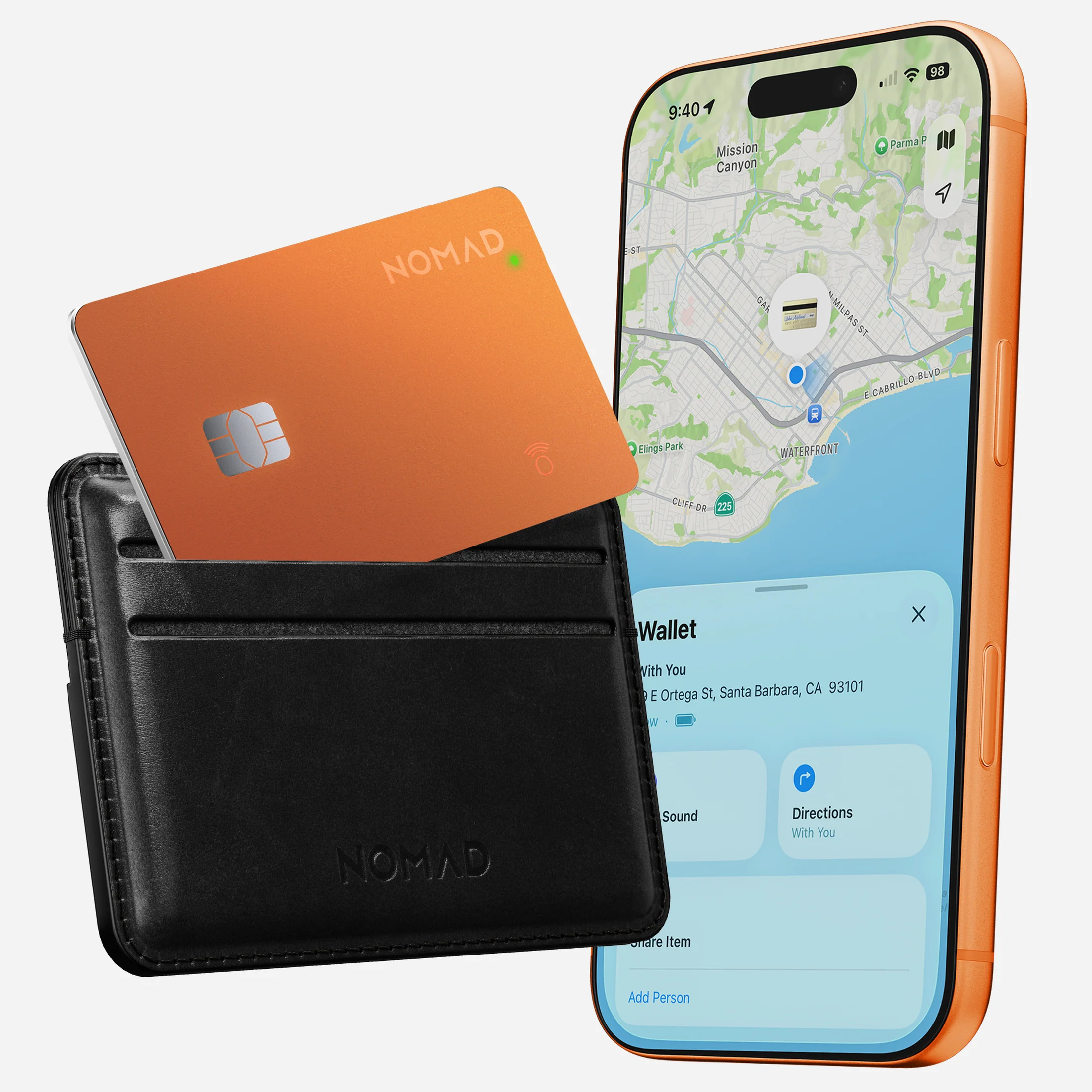 Трекер-картка Nomad Tracking Card Pro with Apple Find My [16 Months Battery Life] - Stellar Orange (NM011086858)