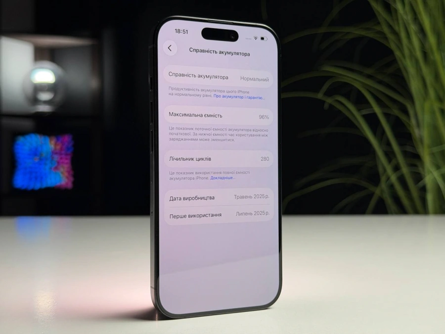 ВЖИВАНИЙ Б/У Apple iPhone 16 Pro 128GB Black Titanium (MYND3) - Стан: гарний | Акумулятор: 96% | Комплектація: повний | Гарантія: 3 міс.