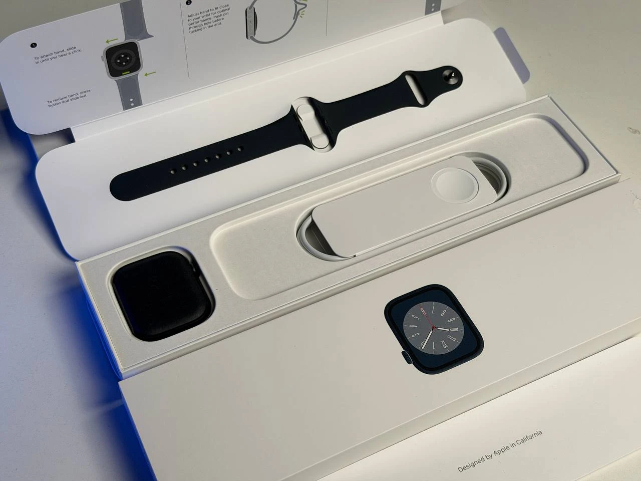 ВИТРИННЫЙ Apple Watch Series 8 GPS 45mm Midnight Aluminum Case with Midnight Sport Band - S/M (MNUJ3) - Состояние: идеальный | Аккумулятор: 100% | Комплектация: полный | Гарантия: 3 мес.