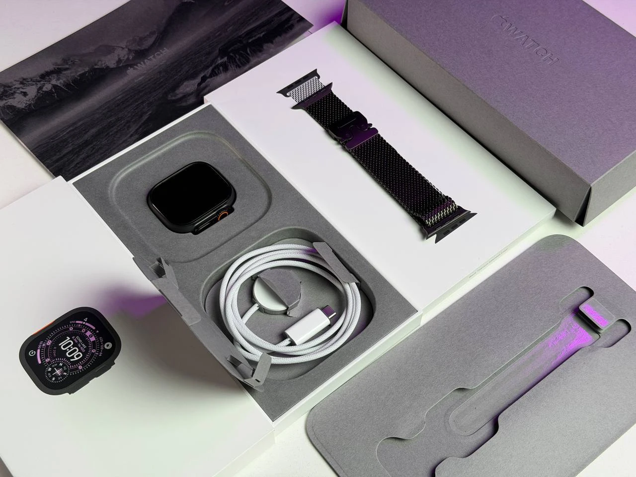 ВІТРИННИЙ Apple Watch Ultra 3 GPS + Cellular 49mm Black Titanium Case with Black Titanium Milanese Loop - Medium (MF1Q4) - Стан: ідеальний | Акумулятор: 100% | Комплектація: повний | Гарантія: 6 міс.