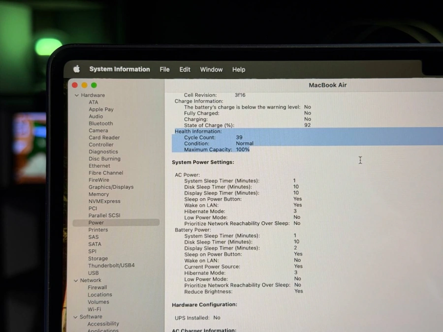 ВЖИВАНИЙ Б/У MacBook Air 15" M3/8CPU/10GPU/16GB/512GB Midnight 2024 (MXD43) - Состояние: хороший | Аккумулятор: 100% | Комплектация: полный | Гарантия: 3 мес.