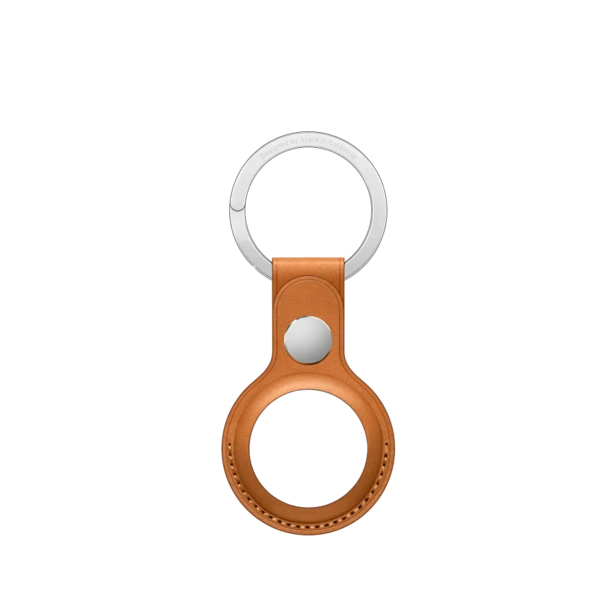 Чохол-брелок Apple AirTag Leather Key Ring Golden Brown (MMFA3)
