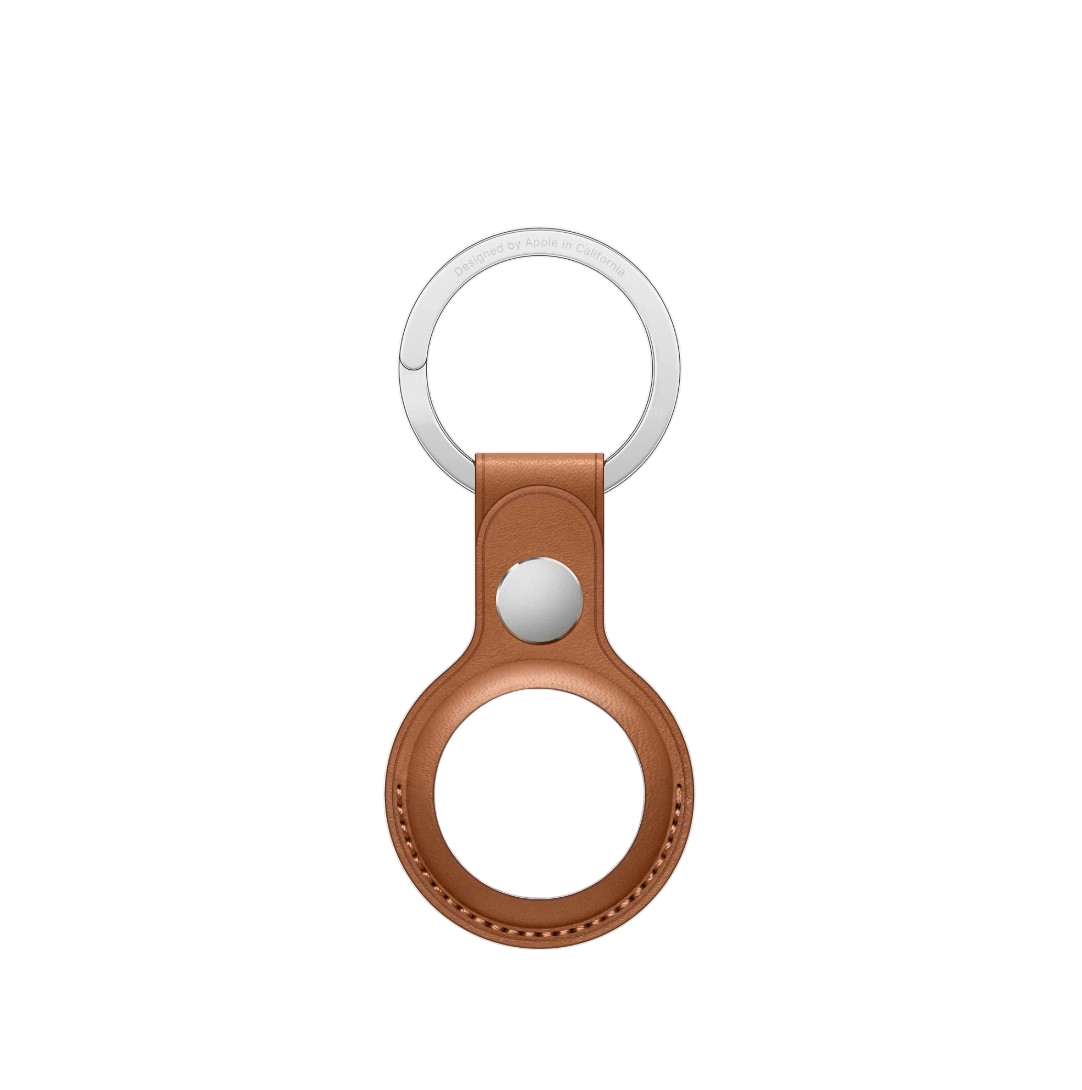 Чохол-брелок Apple AirTag Leather Key Ring Saddle Brown Lux Copy (MX4M2)