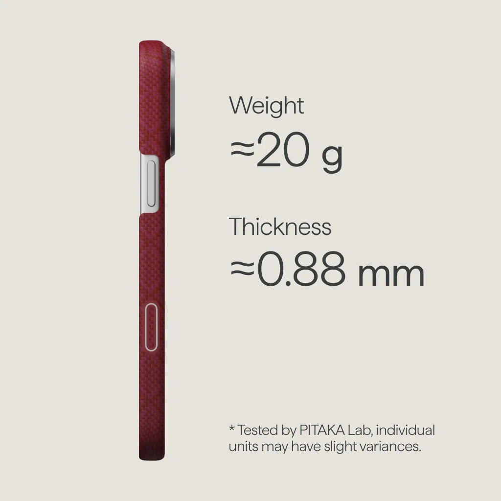 Чехол Pitaka Edge Case with PitaTap for iPhone 17 Pro - Harvard Crimson (PH1701P)