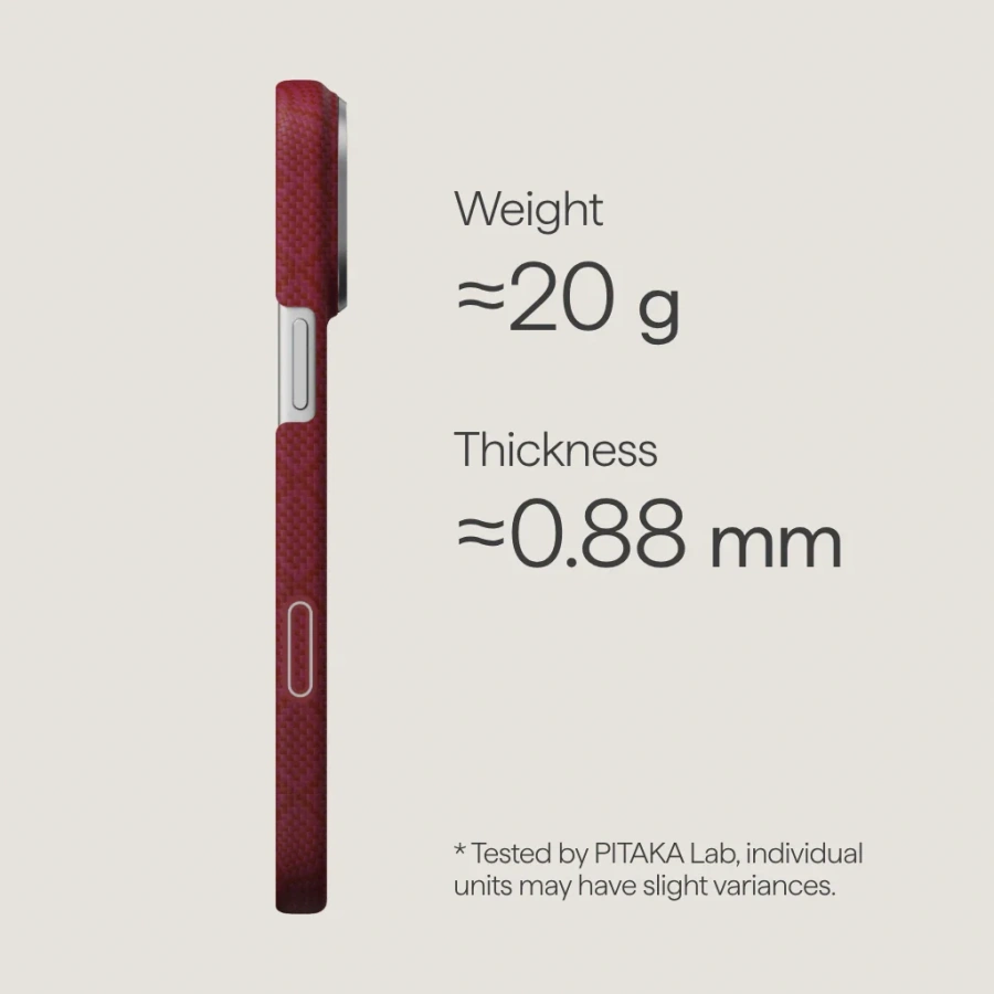 Чехол Pitaka Edge Case with PitaTap for iPhone 17 Pro - Harvard Crimson (PH1701P)