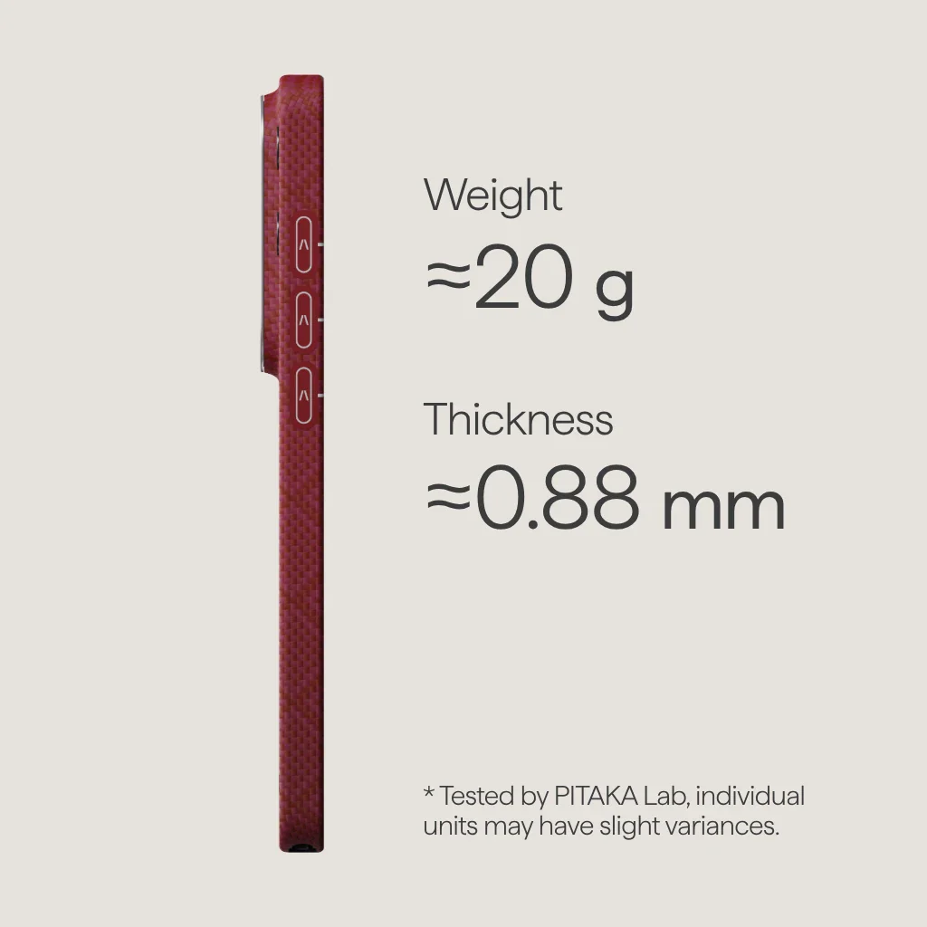 Чехол Pitaka Edge Ultra-Slim Case with Aaron Button for Samsung Galaxy S26 Ultra - Harvard Crimson (PHS2601U)