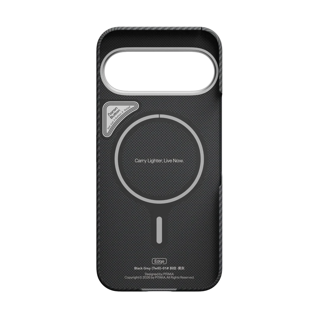 Чохол Pitaka Ultra-Slim Case with Aaron Button for Google Pixel 11 - 600D Black/Grey [Twill]