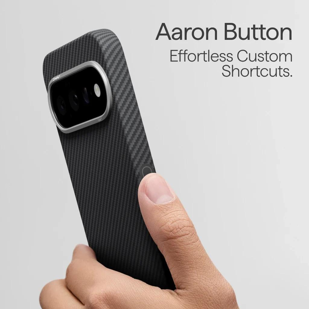 Чохол Pitaka Ultra-Slim Case with Aaron Button for Google Pixel 11 - 600D Black/Grey [Twill]