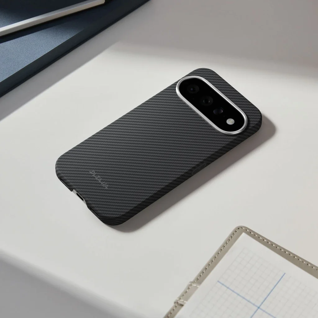 Чохол Pitaka Ultra-Slim Case with Aaron Button for Google Pixel 11 - 600D Black/Grey [Twill]