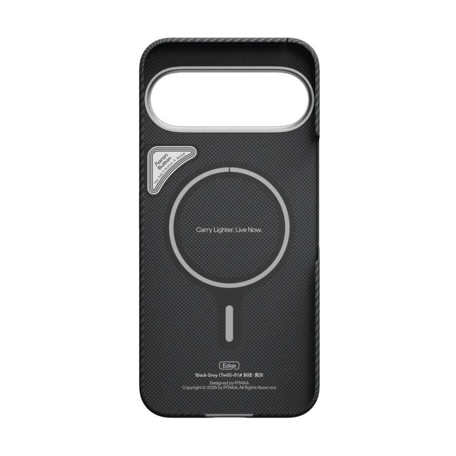 Чохол Pitaka Ultra-Slim Case with Aaron Button for Google Pixel 11 Pro - 600D Black/Grey [Twill]